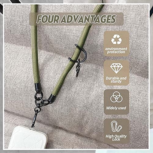 Thick Rope Cell Phone Lanyard Spacer, Anti Theft Phone Strap, Adjustable Crossbody Phone Strap, Universal Crossbody Patch Phone Lanyards, for All Smartphone (04)
