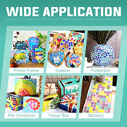 Swpeet 1Ib Glass Mosaic Tiles Pieces Stained Glass for Crafts, Mixed Colors and Patterns (Mosaic Tiles C)