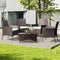 IDZO Wicker Dining Chairs Set of 4, 400Ibs Capacity All-Weather Outdoor Patio with Powder Coated Steel Frame, Removable Seat Cushion, Easy Assembly, 24.5" D x 25.75" W x 34.5" H, Multi-Brown