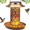 ZHJLIXU Solar Bird Feeder, Metal Bird feeders for Outdoors Hanging,Solar Lantern Humming Birds feeders for Garden Outside Decoration.