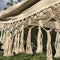 Macrame Cotton Camping Boho Hammock Woven Hanging Rope Chair Porch Swing with Crochet Fringe for Balcony Backyard Patio Garden Pool Outdoor and Indoor Natural White