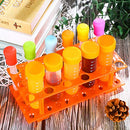 Weewooday 12 Pieces Jumbo Test Tubes with Stand Set, Primary Science Including 5 Pieces Jumbo Test Tubes, 6 Pieces Liquid Droppers Silicone and 1 Piece Storage Stand, Multi-Color, Ages 3 and Above