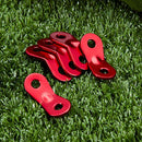 SATINIOR 20 Pieces Aluminum Alloy Guyline Cord Adjuster Tent Tensioners Rope Adjuster Tent Rope Adjusters for Outdoor Camping Hiking, Red (Circle Style)