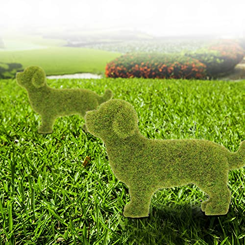 generic Artificial Moss Rocks Dog Shape Faux Green Moss Covered Stones Green Moss Balls Decorative Turf Flocking Animal Flocking for Flowerpot Plant Garden Lawn Crafts Wedding Decor