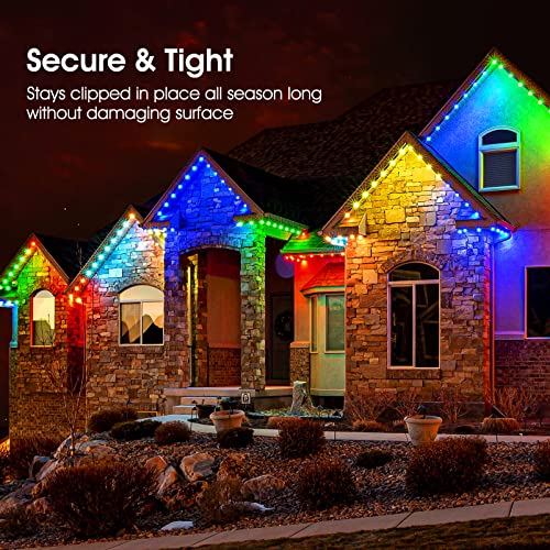 Brightown All-in-One Christmas Light Clip, Universal Gutter and Shingle Clip for C7, C9 and Mini Lights, 100 Pack