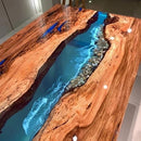 Personalized Large EPOXY Table, Resin Dining Table for 2, 4, 6, 8 River Dining Table, Wood Epoxy Coffee Table Top, Living Room Table (28.5" Inches Tall, 60 x 36 Inches)