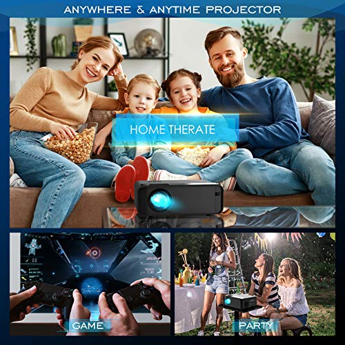 ELEPHAS Mini WiFi Projector for iPhone, 2022 Upgraded HD Movie Projector with Synchronize Smartphone Screen, Portable Projector Supports 1080P, Compatible with iOS/Android/TV Stick, and HDMI/USB/VGA