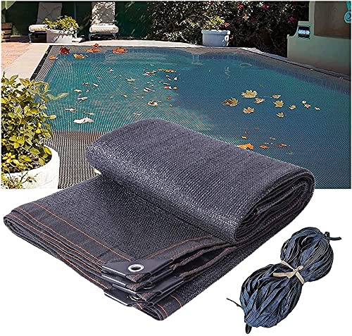 2022 Upgraded Swimming Pool Leaf Net Cover Protective Rectangular Fine Mesh with 3m-10m Rope Versatile,Lightweight and Durable In-ground Pool Leaf Blanket Cover|Keeps Leave (4m*8m)