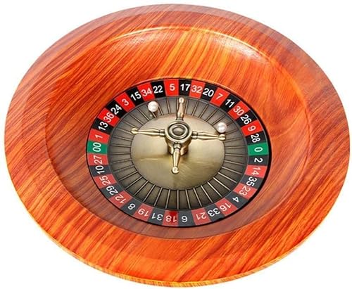 Roulette- 12 Inch Roulette Wheel,Wooden Roulette Wheel Set for Casino Games,Turntable Leisure Table Games, Complete Roulette Set