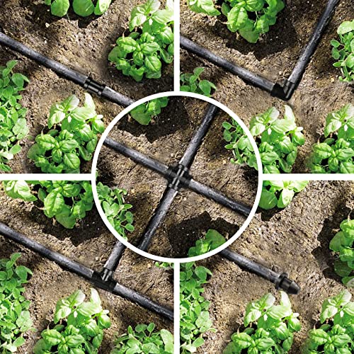 Gardrip 1/4 Inch Drip Irrigation Fittings Kit：200 Pieces Drip Irrigation Parts for 1/4" Drip Irrigation Tubing Drip Line Irrigation Barbed Connectors for Garden Drip Irrigation System 85 Couplings 60 Tees 20 Elbows 25 Plugs 10 Crosses