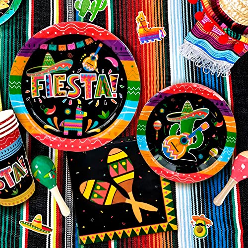 Mexican Themed Fiesta Party Supplies,161pcs Mexican Fiesta Party Decorations&Tableware Set-Fiesta Party Banner Plates Tablecloth Cups Napkins etc Fiesta Theme Party Supplies for Kids Adults