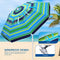 FEFLO Beach Sand Umbrella Portable Outdoor: 6.5 ft Large Striped Heavy Duty Wind Proof UV 50+ Parasol with Anchor Adjustable Tilt Pole 8 Ribs Carry Bag Lightweight