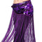 ZLTdream Glitter Sequin Belly Dance Hip Scarf Fringe Belt Wrap Skirt for Women Outfit Accessory Costume with Tassel Fringe, Dark Purple, One size