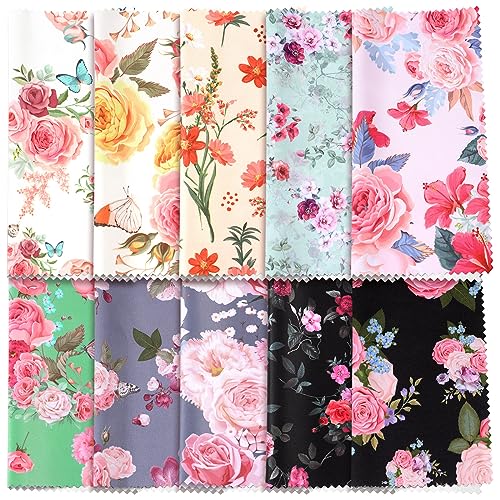 20 Pcs Microfiber Cleaning Cloth Elegant Flower Design Microfiber Cloth Soft Multicolor Glasses Cleaner Cloth for Eyeglasses Camera Lens Cell Phone Screens Glasses, 6 x 6 Inches (Flower)