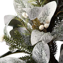 SHATCHI 55cm Natural Looking Artificial Snowy Leaves, White Berries and Glittered Flowers Wreath Front Door Hanging Christmas Wedding Xmas Decorative Garland, Green