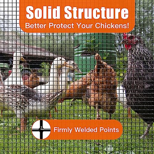 Zevemomo 24" x 50' 1/4inch Hardware Cloth Black Vinyl Coated Chicken Wire Fence Galvanized Welded Mesh Roll for Home Garden Rabbit Cage