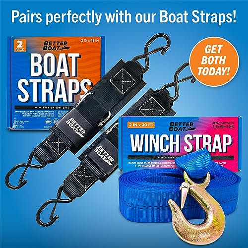 Boat Trailer Winch Strap with Hook Bow Boat Winch Strap Replacement for  Hand Crank Trailer Heavy Duty Winch Strap with Hook Towing Boat Trailer  Straps