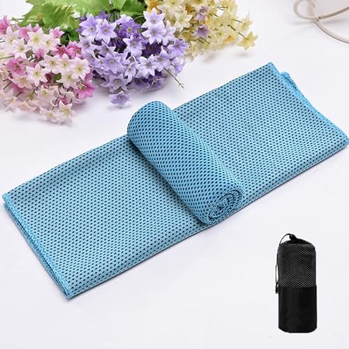 2-Pack Microfiber Towel, Quick Dry Towel for Traveling Beach Towel Fast Drying Super Absorbent Ultra Compact Suitable for Camping Backpacking Gym Beach Swimming Yoga（30x80cm，30x100cm） (Blue+Purple)