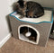Mofish Cat Beds for Indoor Cats House,Large Pet Cat Cube House Foldable with Ball Hanging and Scratch Pad,Soft and Self Warming Cat Cando Cave & Furniture,Kitten Shelter with Warm Plush Bed (Grey)