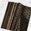 Bigqin 6 Sheet Black Gold Gift Wrapping Paper Set Recycled 70 * 50cm Gift Decoration Paper for Kids Boys Girls Women Men Christmas Birthday Holiday Valentine's Day Present Box, with Rope and Tape