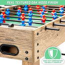 GoSports 48 Inch Game Room Size Foosball Table - Oak Finish - Includes 4 Balls and 2 Cup Holders