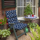 DYTXIII Set of 2 Outdoor High Back Chair Cushions 44"x 22",Water Repellent Rocking Chair Cushions Replacement, Seat/Back Chair Cushions for Patio,Porch,Balcony and Indoor - Geomentry Navy
