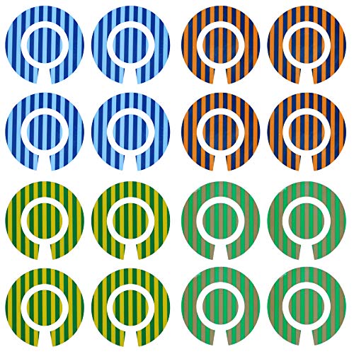 Acclaim Lawn Bowls Identification Stickers Markers Standard 5.5 cm Diameter 4 Full Sets Of 4 Self Adhesive Two Colour Striped Mixed Colours (C)