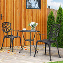 Nuu Garden 3 Piece Bistro Table Set Cast Aluminum Outdoor Furniture Weather Resistant Patio Table and Chairs with Umbrella Hole for Yard, Balcony, Porch, Black with Antique Bronze at The Edge