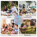 Zelova Wheat Straw Dinnerware Sets for 6- Unbreakable Plastic Dishes Set 42 PCS, Reusable Plates and Bowls Sets, Lightweight, Microwave & Dishwasher Safe - Perfect for Camping, Picnic, Campervan