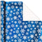 Hallmark Blue Foil Christmas Wrapping Paper with Cut Lines on Reverse (3 Rolls: 60 sq. ft. TTL) Snowmen, Snowflakes, Christmas Trees