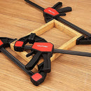 HAUTMEC Bar Clamps for Woodworking,One Handed Quick Grip Clamp/Spreader,12-Inch (2) and 6-Inch (4) wood clamps set with 150 Lbs Load Limit, for Woodworking and DIY HT0290-CL