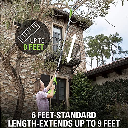 Greenworks 8 Inch 40V Cordless Pole Saw with Hedge Trimmer Attachment 2.0 AH Battery Included PSPH40B210