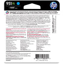 HP 951XL Genuine Original High Yield Cyan Ink Printer Cartridge works with HP Officejet Pro 8100 ePrinter series, HP Officejet Pro 8600 e-All-in-One series - (CN046AA)