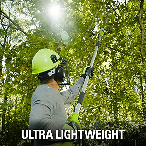 Greenworks 8 Inch 40V Cordless Pole Saw with Hedge Trimmer Attachment 2.0 AH Battery Included PSPH40B210