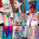 24 Pieces 20inch Colored Clip in Hair Extensions Rainbow Straight Highlight Hairpieces