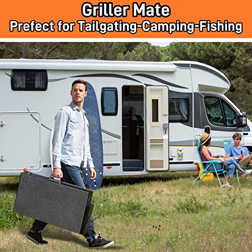 EUTRKei Grill Table for Blackstone Griddle, Portable Griddle Table with Caddy - Fit 17” or 22” Other Tabletop Grill, Foldable Ninja Grill Stand& Blackstone Griddle Stand for Outdoor Tailgating-Camping