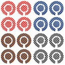 Acclaim Lawn Bowls Identification Stickers Markers Standard 5.5 cm Diameter 4 Full Sets Of 4 Self Adhesive Two Colour Small Check Mixed Colours (E)