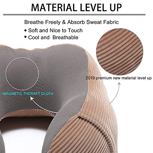 Travel Pillow, Memory Foam Neck Pillow with 360-Degree Head Support Comfortable Airplane Pillow with Storage Bag Lightweight Traveling Pillow for Sleeping, Car, Train, Bus and Home Use(Coffee)