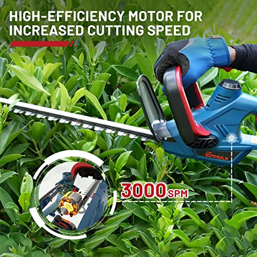 Enhulk 18'' Cordless Hedge Trimmer, Lightweight & Compact Trimmer, Battery & Charger Included