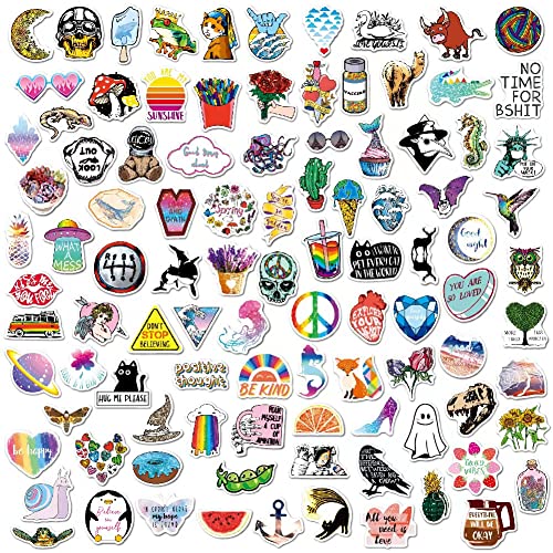 100Pcs Colorful Cute Stickers for Laptop Water Bottle Cute Vinyl Stickers for Kids Teens Girls Aesthetic Stickers Waterproof Stickers Packs