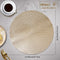 FYY Placemats, Round Placemats Set of 6 for Dining Table, Washable Round Anti-Skid Heat-Resistant PVC Table Mats Durable Stain Resistant Kitchen Table Mats, Set of 6 Gold