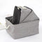 Foldable Fabric Storage Bin Collapsible Cotton Linen Storage Basket Cube Closet Organizer Storage Baskets for Shelves, Closet Storage Bins for Organization, Box w/Faux Leather Handles 2PCS （L size 36*26*16cm& M size 36*26*16cm)