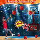 Basketball Hoop Indoor with Scoreboard, Cheer Sound Effect, 3 Balls, 2 Play Modes, Over The Door Mini Basketball Hoop for Kids Adults, Gift Package