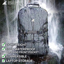 Breakwater Supply™ Fogland Waterproof Submersible Backpack with Laptop Sleeve & Airtight Zippers for Outdoors, Travel, Boating, Kayaking, Surfing, Floating Dry Bag, Unisex, TPU (Stealth Black, 25L)