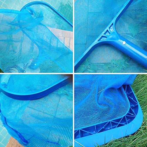 Staright Pool Skimmer Net with Telescopic Pole Removal Leaf Rake Swimming Pool Ponds Fast Cleaning Tool with Heavy-Duty Aluminium Frames Deep Mesh Nets