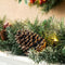 Glitzhome 2PK 6FT Glittered Pinecones and Berries Christmas Garland with 50 Warm White Lights and Timer for Christmas Holiday Party Hanging Decorations