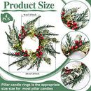 Christmas Candle Rings Wreaths Christmas Kitchen Cabinet Wreaths Red Berry Candle Ring Christmas Table Centerpiece Decor Hanging Rings Garlands for Pillars Christmas Window Chair Wall (4 Pcs)