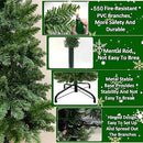TURNMEON 5 Feet Pencil Christmas Tree Decoration with Thick 380 Tips, Metal Stand,Premium Realistic Spruce Branch Artificial Christmas Slim Tree Decor Home Indoor Outdoor Party Holiday (Spruce Green)