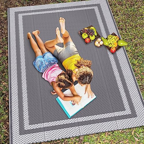 Jabykare Extra Large Outdoor Rug(150x245cm) - Camping Rug, Porch Rug, Reversible Portable Outdoor Plastic Straw Rug, Waterproof Mat for Rv, Deck, Camper, Balcony, Patio