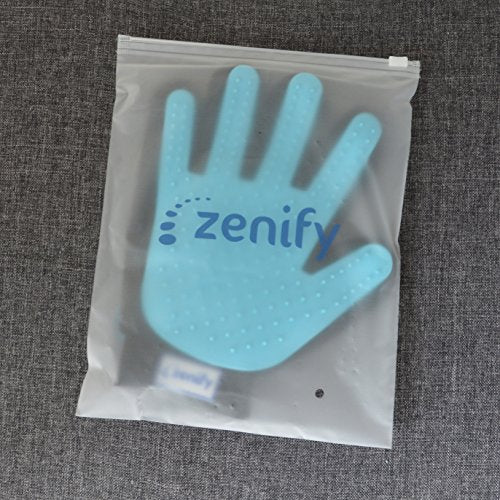 Zenify Pet Grooming Glove - For Cat, Kitten, Dog, Puppy, Rabbit, Horse - Dual Sided 2-in-1 Upgrade Version Machine Washable Enhanced Efficient Silicon Massage One-Size-Fits-All Gift Hair Deshedding Remover Mitt (2 Pack Left + Right Hand)